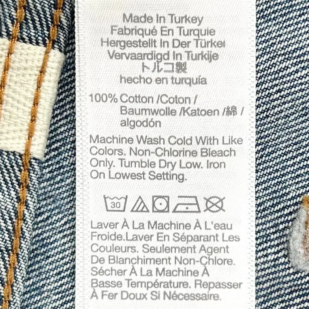 Madewell 33 WAIST Baggy Cuffed Button-Fly Mifflin Wash Denim Jean Shorts NWT